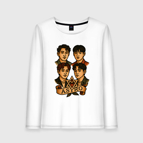 Женский лонгслив Astro в стиле тату / Белый – фото 1