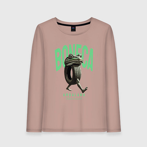 Женский лонгслив Итальянский мем Бонека Амбалабу / Пыльно-розовый – фото 1