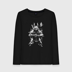 Лонгслив хлопковый женский Ронин призрак Цусимы, цвет: черный