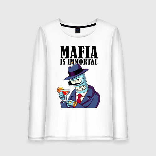 Женский лонгслив Мафиози Бендер - мафия бессмертна мем / Белый – фото 1