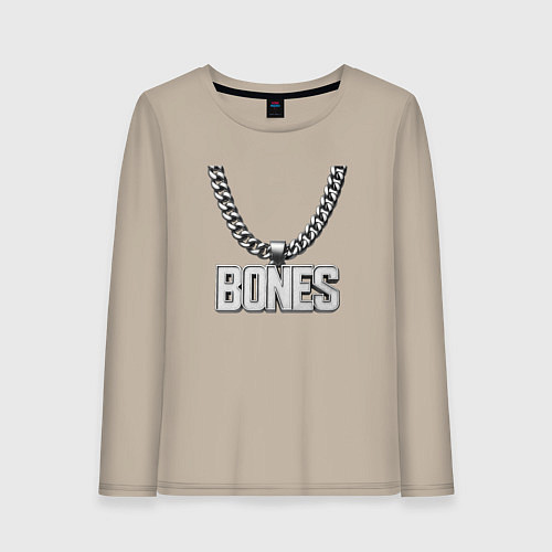 Женский лонгслив Цепь Bones / Миндальный – фото 1