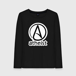 Лонгслив хлопковый женский Атеизм, цвет: черный