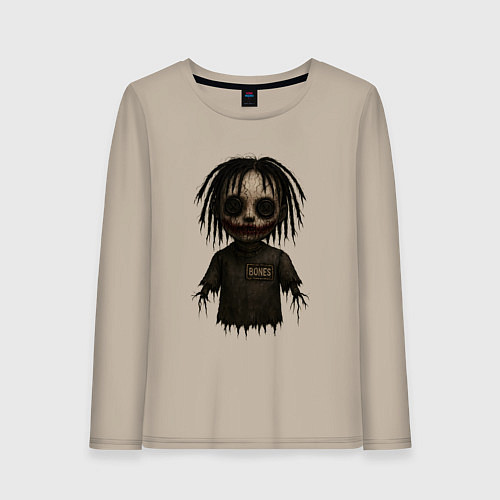 Женский лонгслив Bones хоррор кукла / Миндальный – фото 1
