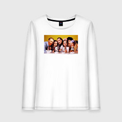 Лонгслив хлопковый женский Художниик друзья, цвет: белый