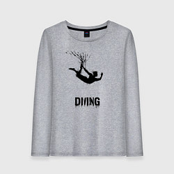 Лонгслив хлопковый женский Diving прыжки в воду, цвет: меланж