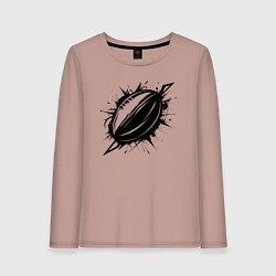 Женский лонгслив Мяч для геби черной краской