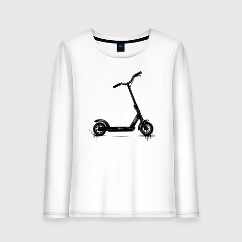 Женский лонгслив Самокат черное граффити / Белый – фото 1