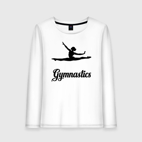 Женский лонгслив Гимнастка прыжок / Белый – фото 1
