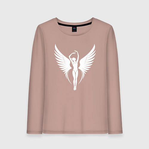 Женский лонгслив Гимнастка с крыльями / Пыльно-розовый – фото 1