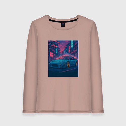 Женский лонгслив Nissan 180SX легенда JDM / Пыльно-розовый – фото 1