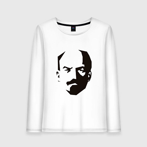 Женский лонгслив Владимир Ленин абстрактный портрет / Белый – фото 1