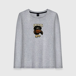 Женский лонгслив Скебоб птица мем