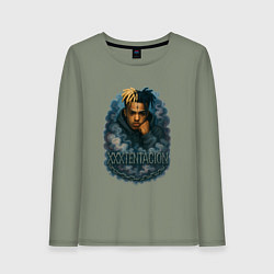 Лонгслив хлопковый женский XXXTentacion внутри облаков, цвет: авокадо