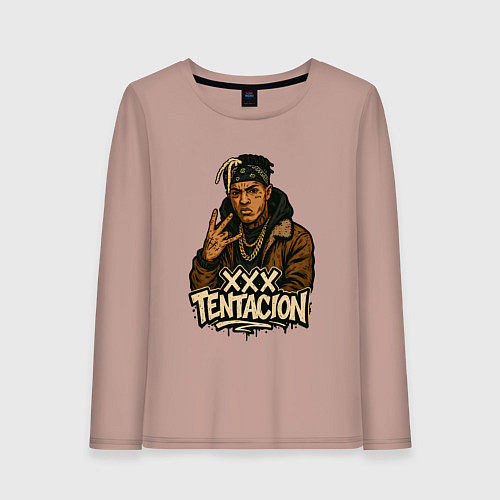 Женский лонгслив XXXTentacion anime / Пыльно-розовый – фото 1