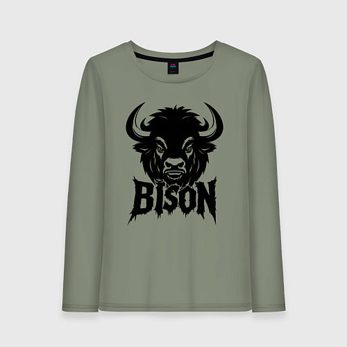 Женский лонгслив Мощное граффити бизон / Авокадо – фото 1