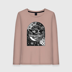 Женский лонгслив Малыш Йода в космосе