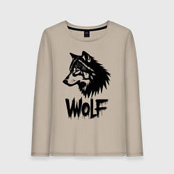 Женский лонгслив Волк в стиле граффити