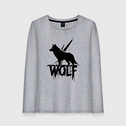 Женский лонгслив Волк на страже