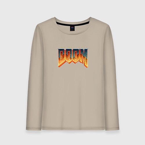 Женский лонгслив Doom ultimate logo / Миндальный – фото 1