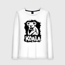 Женский лонгслив Коала черное граффити