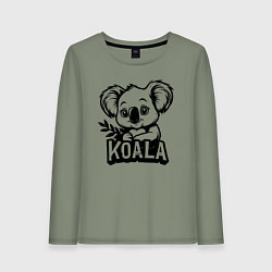 Женский лонгслив Коала с листьями