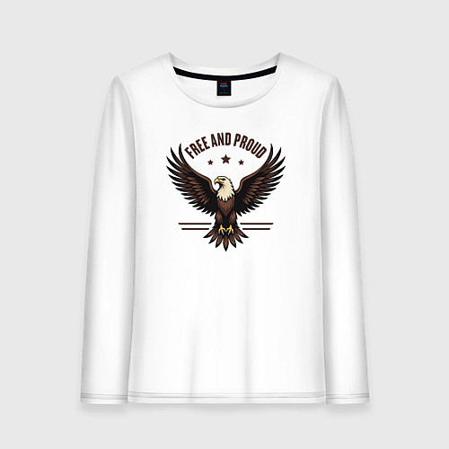 Женский лонгслив Свободный и гордый орёл / Белый – фото 1