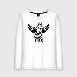 Лонгслив хлопковый женский Крылатая лиса, цвет: белый