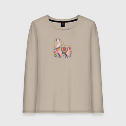 Женский лонгслив Альпака с сердечками и цветами