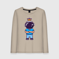 Лонгслив хлопковый женский Король космонавт, цвет: миндальный