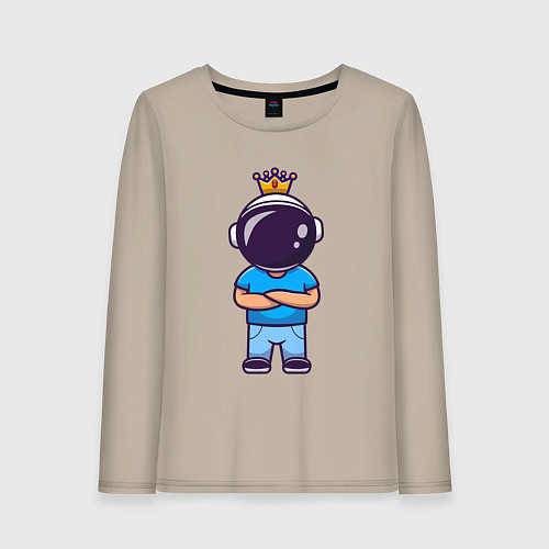 Женский лонгслив Король космонавт / Миндальный – фото 1