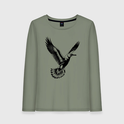 Женский лонгслив Полет чайки / Авокадо – фото 1