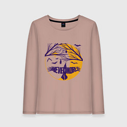Лонгслив хлопковый женский Полёт в Невермор, цвет: пыльно-розовый