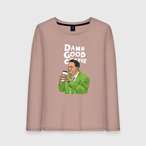 Женский лонгслив Damn good coffee / Пыльно-розовый – фото 1