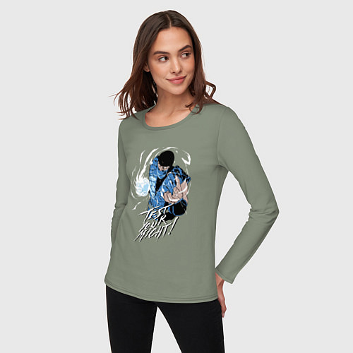 Женский лонгслив Саб-зиро проверь свою мощь / Авокадо – фото 3