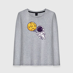 Лонгслив хлопковый женский Поймать луну, цвет: меланж
