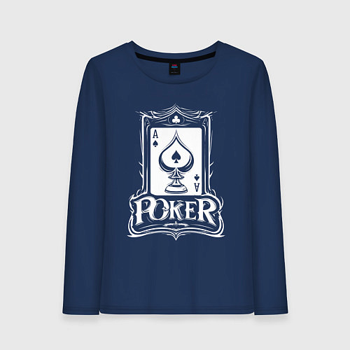 Женский лонгслив Покер туз пик / Тёмно-синий – фото 1