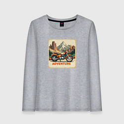 Лонгслив хлопковый женский Закатное солнцу в горах, цвет: меланж