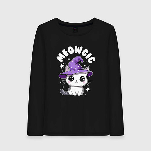 Женский лонгслив Мяугия / Черный – фото 1