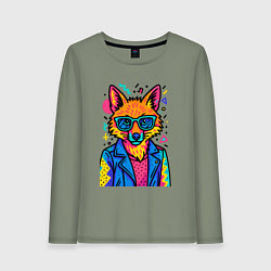 Женский лонгслив Лиса Pop Colors