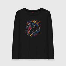 Лонгслив хлопковый женский Color panther, цвет: черный