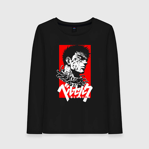 Женский лонгслив Берсерк на красном / Черный – фото 1