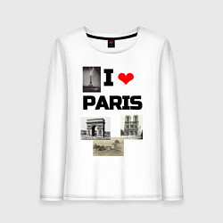 Женский лонгслив I love Paris
