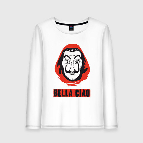 Женский лонгслив Bella ciao mask / Белый – фото 1