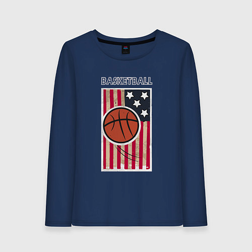 Женский лонгслив Basketball USA / Тёмно-синий – фото 1