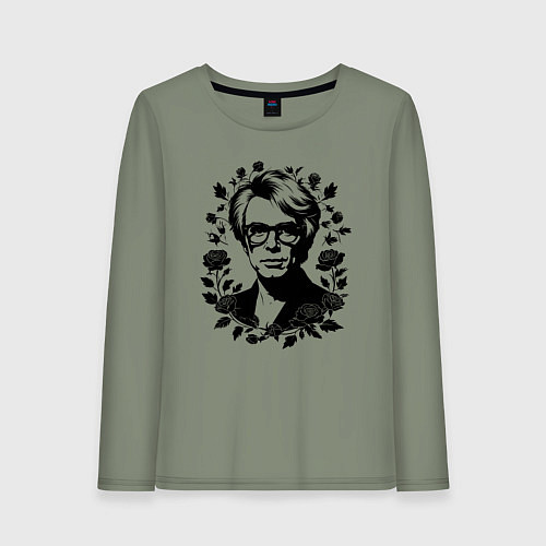 Женский лонгслив Энди Уорхол в цветочном обрамлении / Авокадо – фото 1