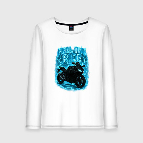 Женский лонгслив Feel the ride / Белый – фото 1