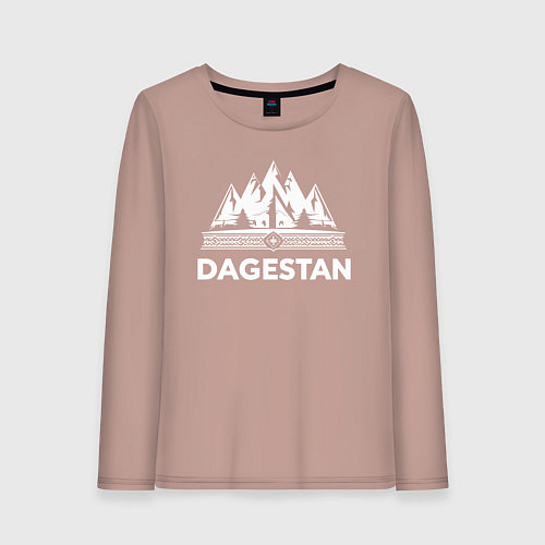 Женский лонгслив Дагестанские горы с узорами / Пыльно-розовый – фото 1