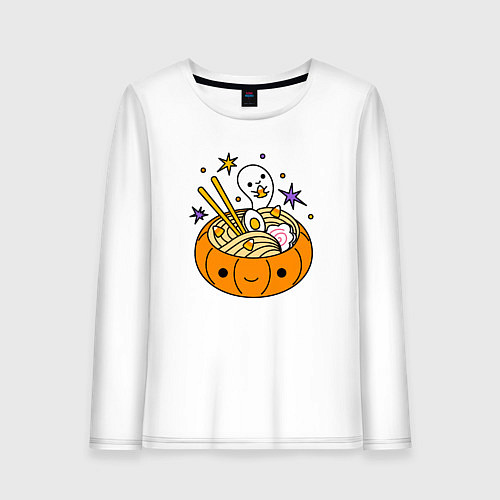 Женский лонгслив Halloween ramen / Белый – фото 1