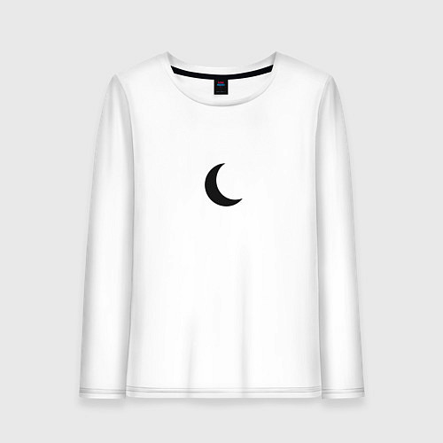 Женский лонгслив Чёрная луна / Белый – фото 1