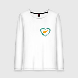 Женский лонгслив Кипр в сердечке
